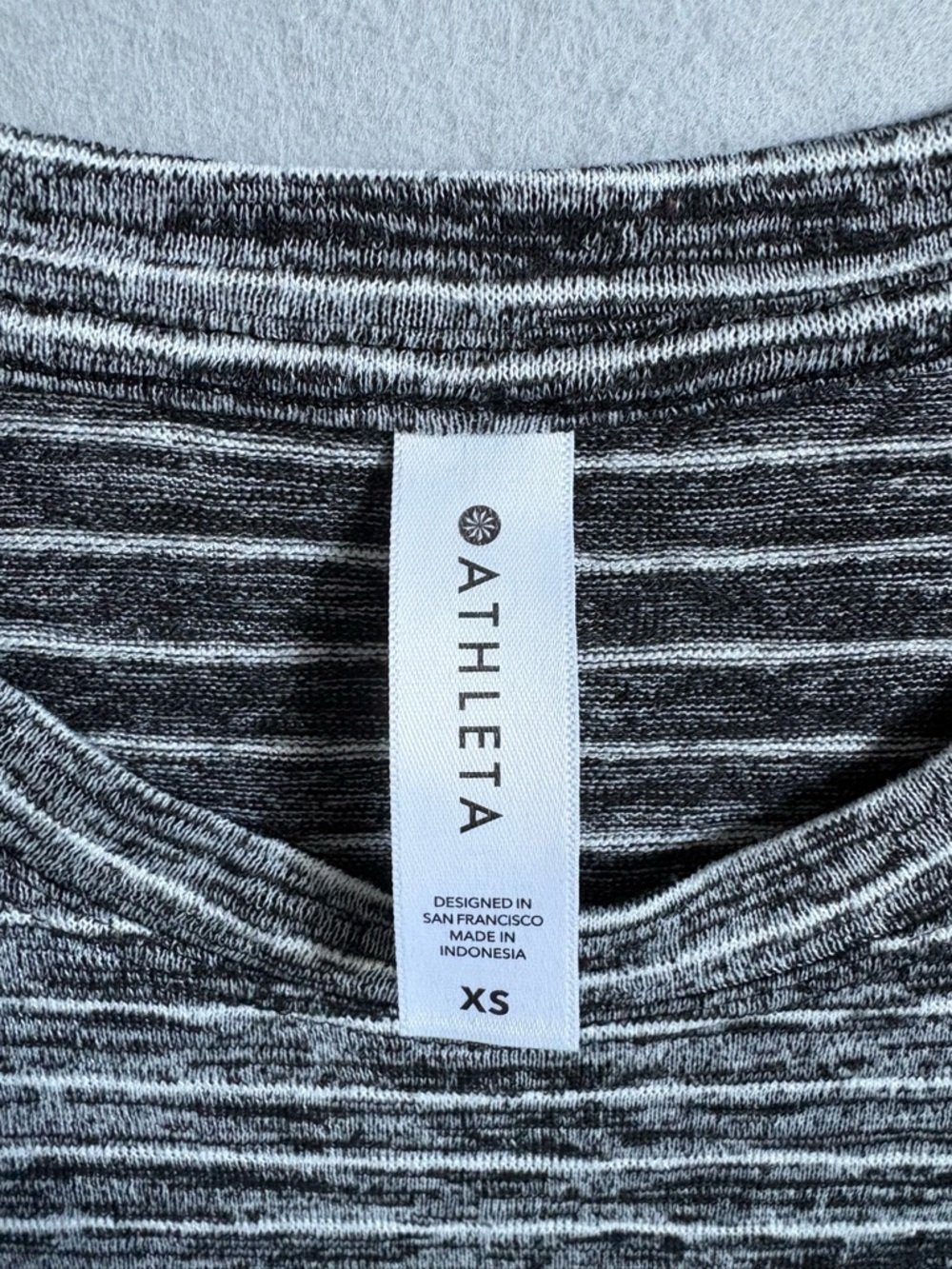 Athleta Breezy Heather Tank Gray Striped Sleeveless Tank Top sz XS Athleisure - Picture 5 of 8